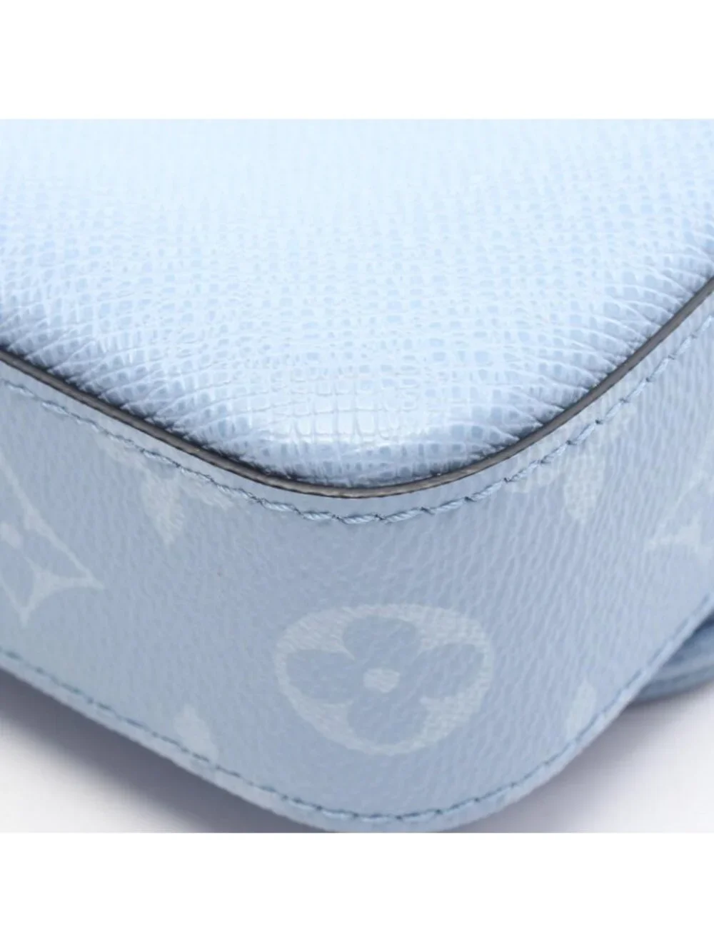 Louis Vuitton Shoulder Bag Trio Messenger Taigarama Sky Blue Canvas Leather